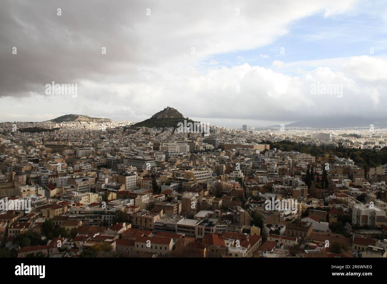 Vista sull'Acropoli, Atene, Grecia Foto Stock