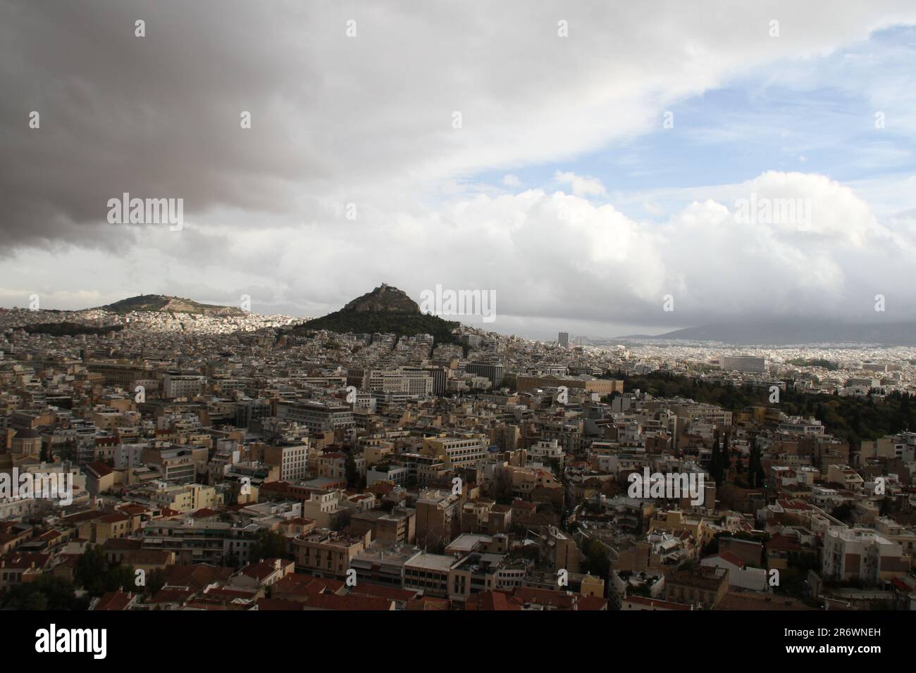 Vista sull'Acropoli, Atene, Grecia Foto Stock