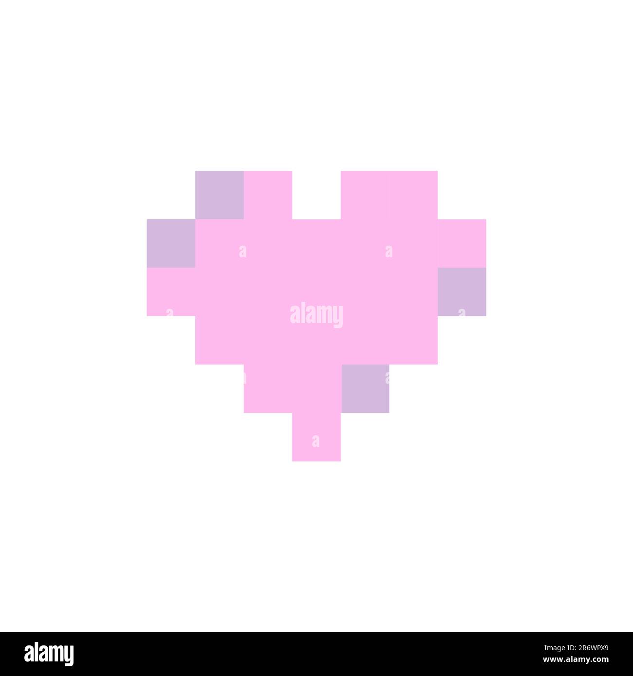 Cuore rosa in stile pixel art. Illustrazione vettoriale. Illustrazione Vettoriale
