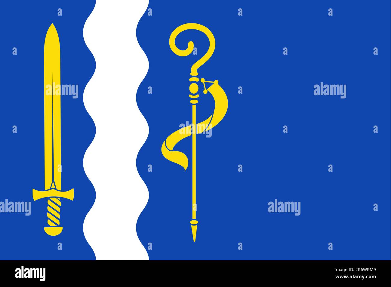 Bandiera del comune di Maasgouw (provincia di Limburgo, Regno dei Paesi Bassi, Olanda) Illustrazione Vettoriale