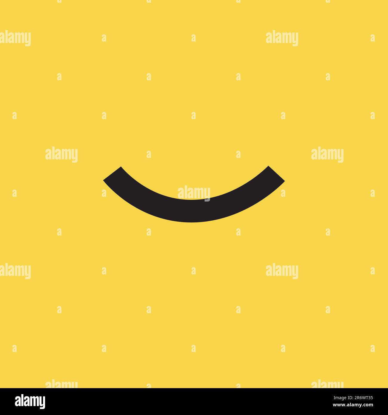 Happy Smile icona modello vettoriale modello con sfondo giallo Illustrazione Vettoriale