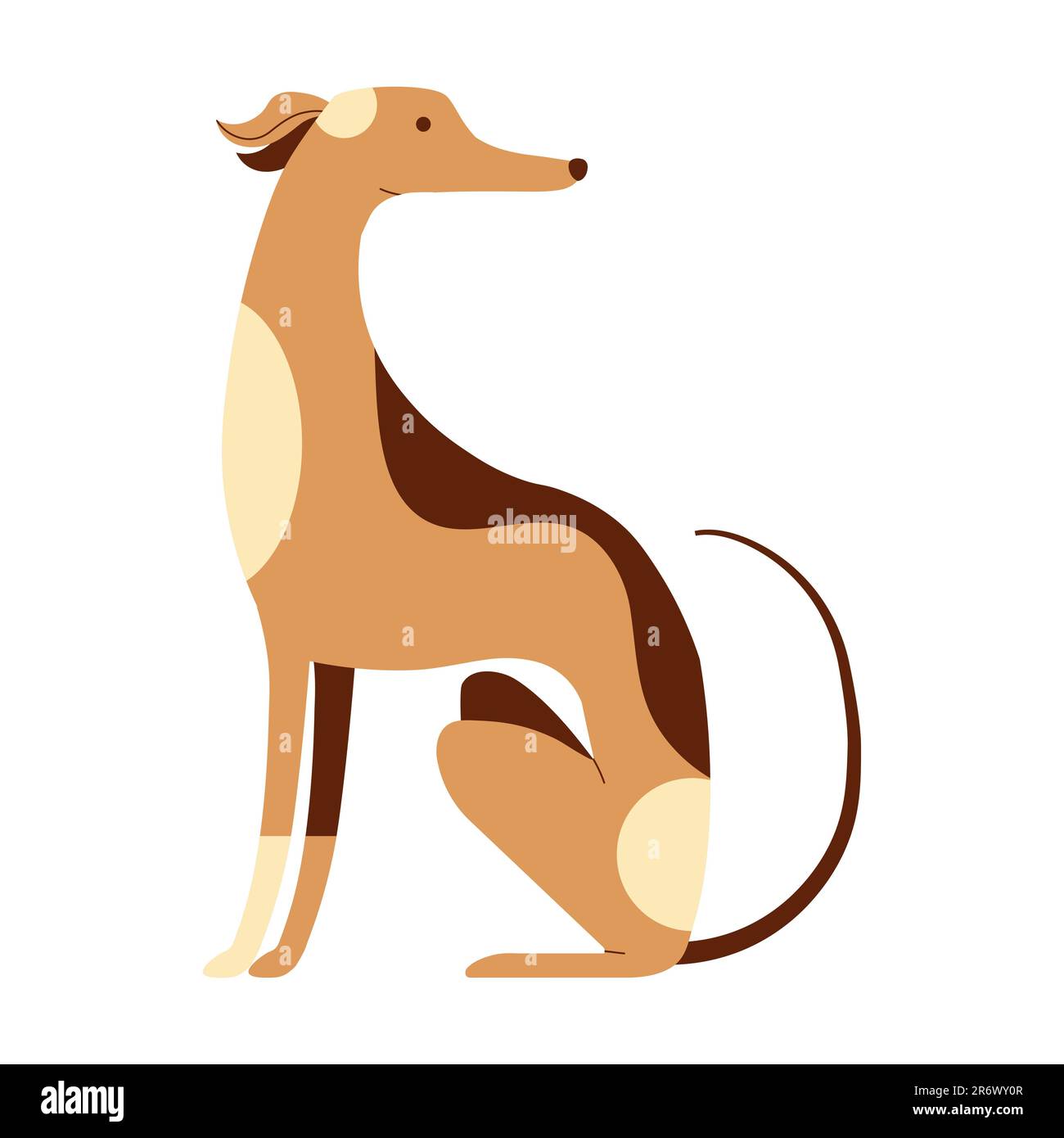 Italian Greyhound Whippet cane Cartoon Illustrazione Illustrazione Vettoriale