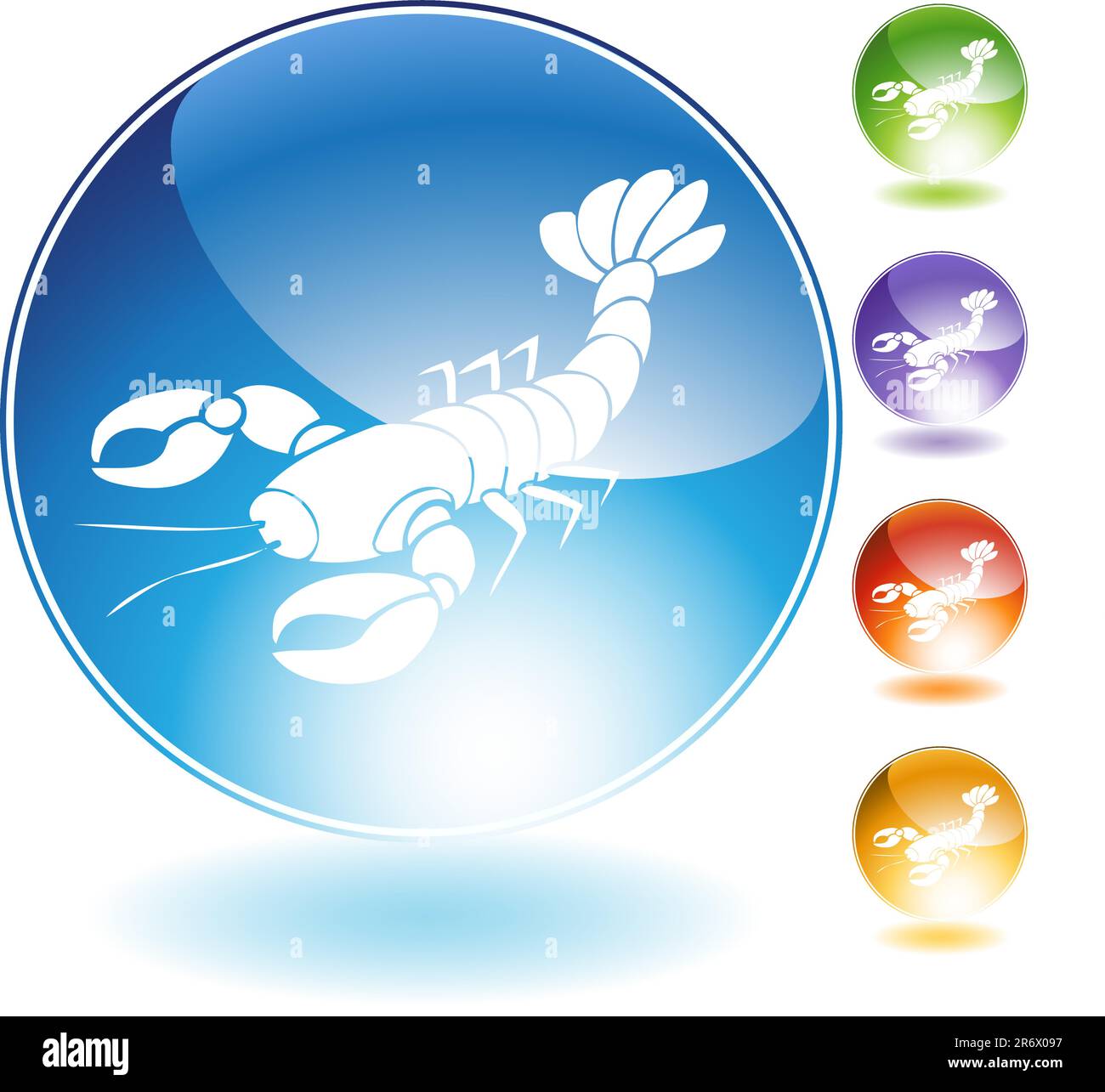 Icona a cristalli di aragosta isolata su sfondo bianco. Illustrazione Vettoriale
