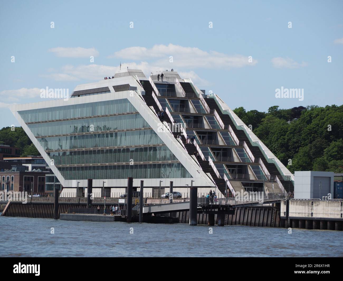 Architettura contemporanea nel porto di Amburgo, Germania. Foto Stock