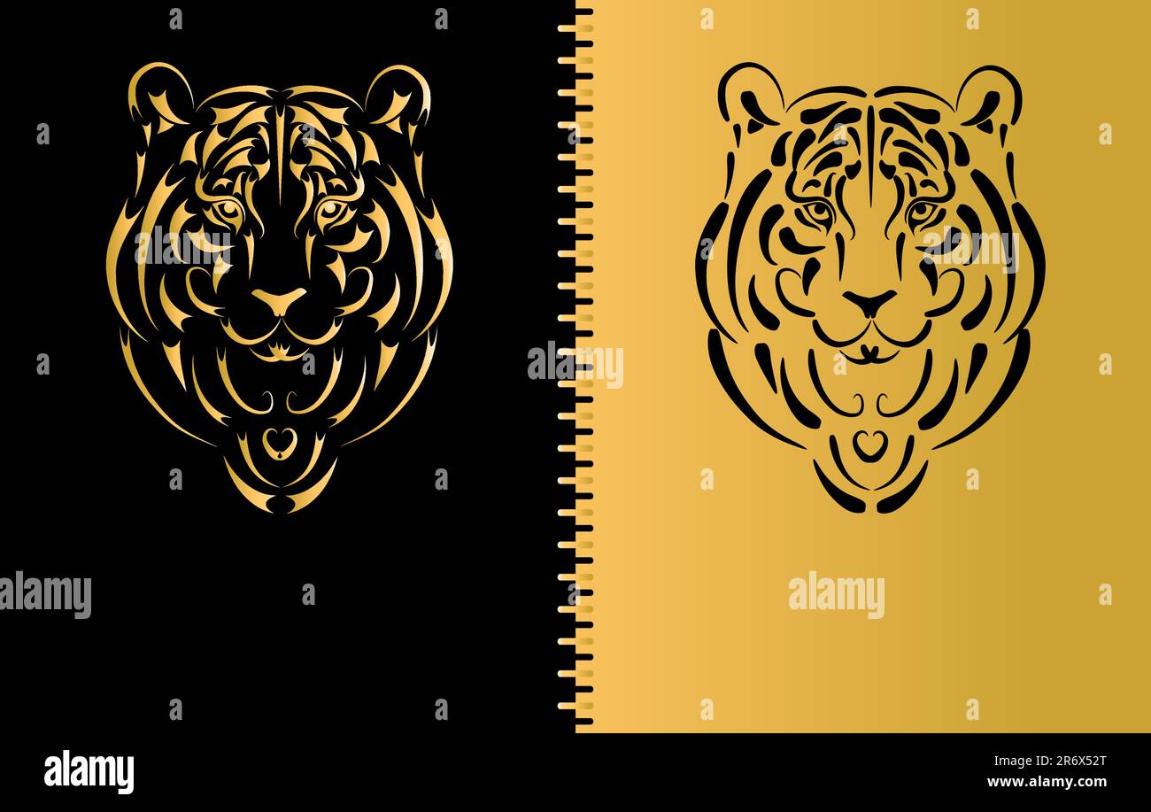 Grafica stilizzata Tiger Illustrazione Vettoriale