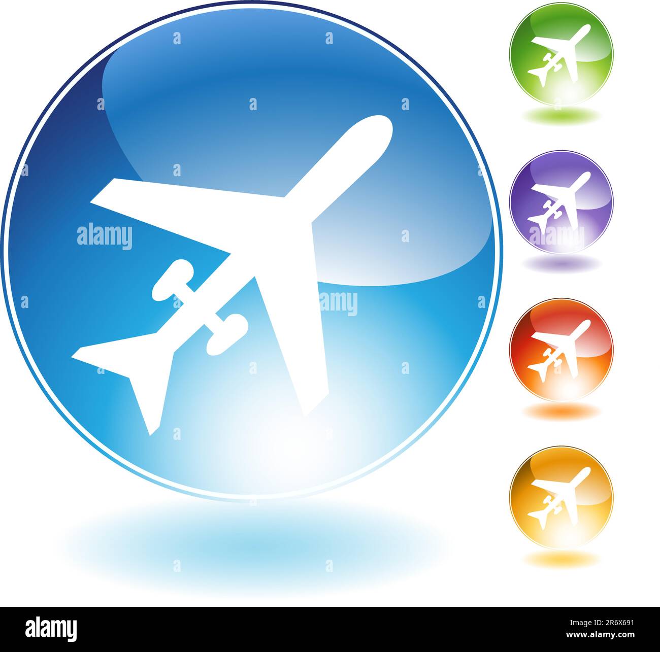 Aereo icona di cristallo isolate su uno sfondo bianco. Illustrazione Vettoriale