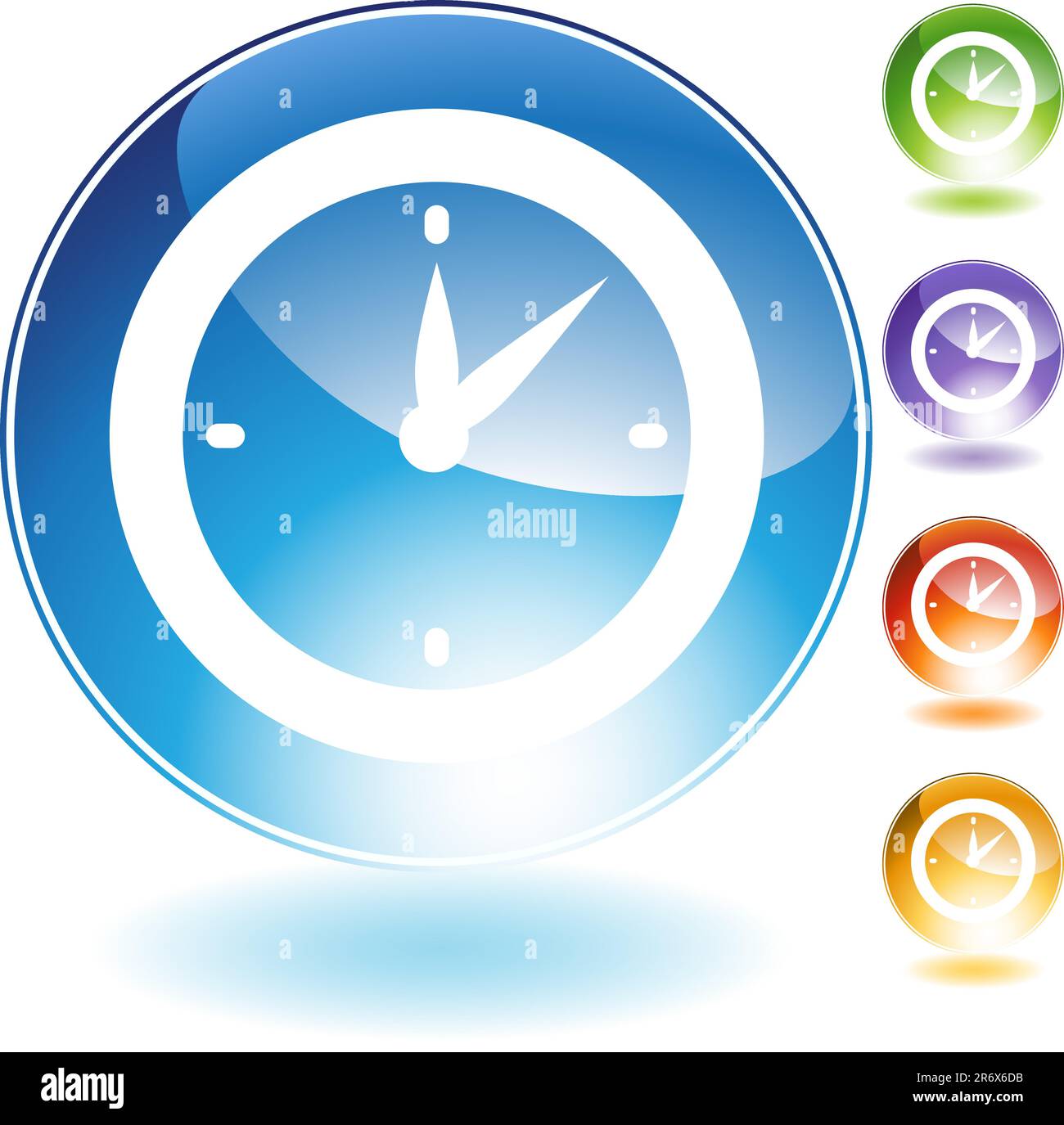 Timer clock isolata su uno sfondo bianco. Illustrazione Vettoriale