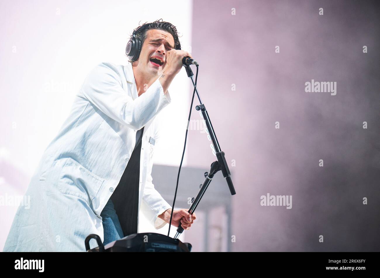 Manchester, Regno Unito. 11th giugno 2023. Matty Healy, Adam Hann, Ross MacDonald e George Daniel della band il 1975° giorno 2 del Parklife Festival 2023, Credit: Gary Mather/Alamy Live News Foto Stock