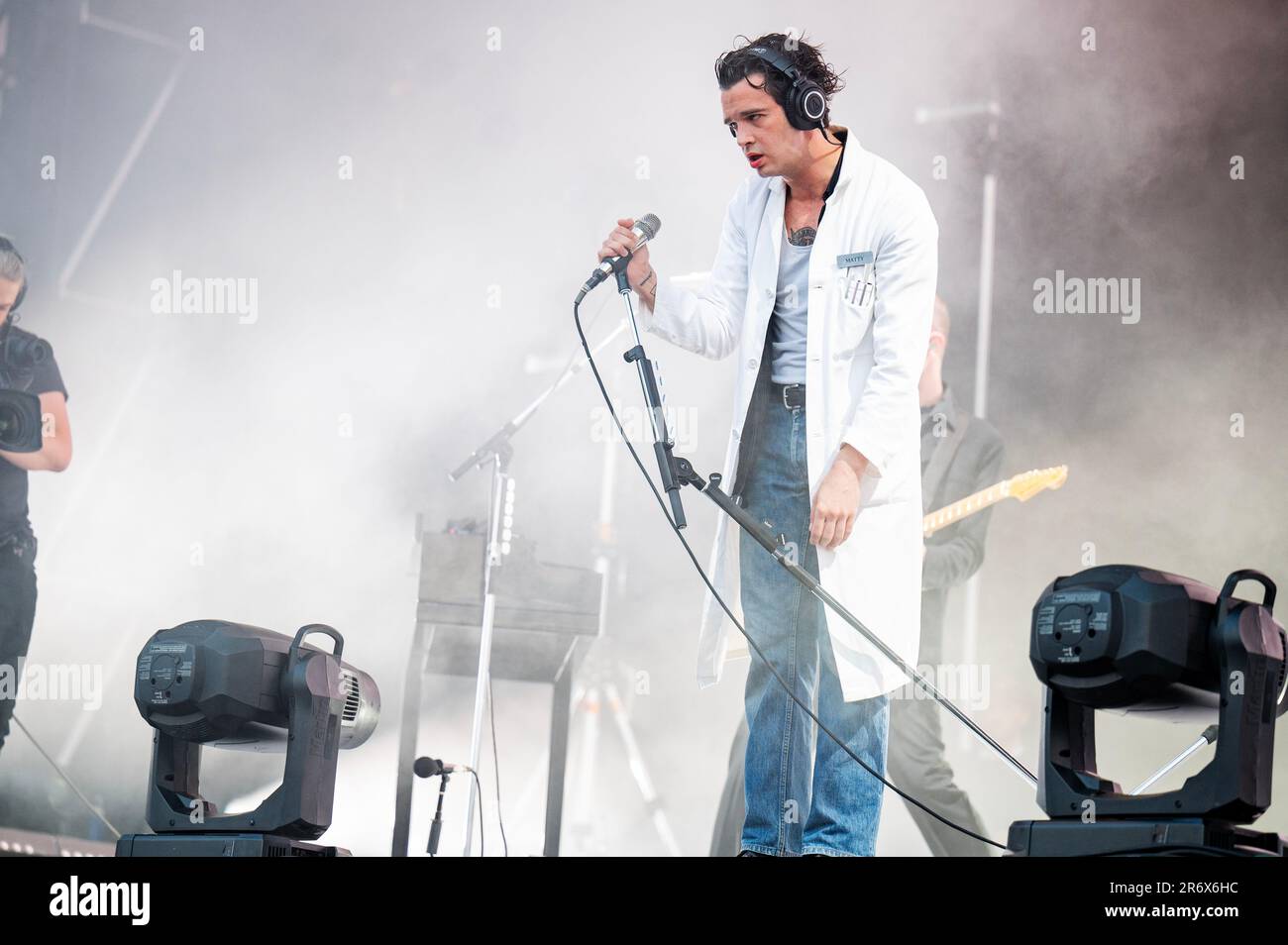 Manchester, Regno Unito. 11th giugno 2023. Matty Healy, Adam Hann, Ross MacDonald e George Daniel della band il 1975° giorno 2 del Parklife Festival 2023, Credit: Gary Mather/Alamy Live News Foto Stock