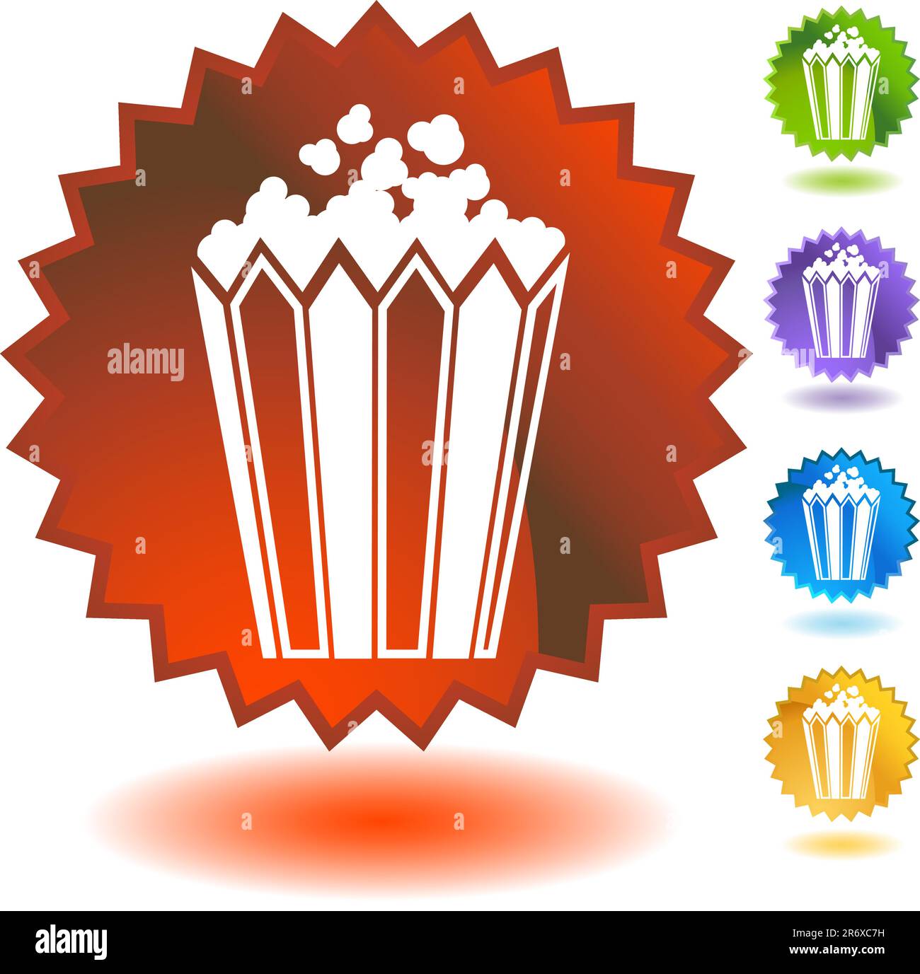Set di 5 icone di tenuta - popcorn. Illustrazione Vettoriale