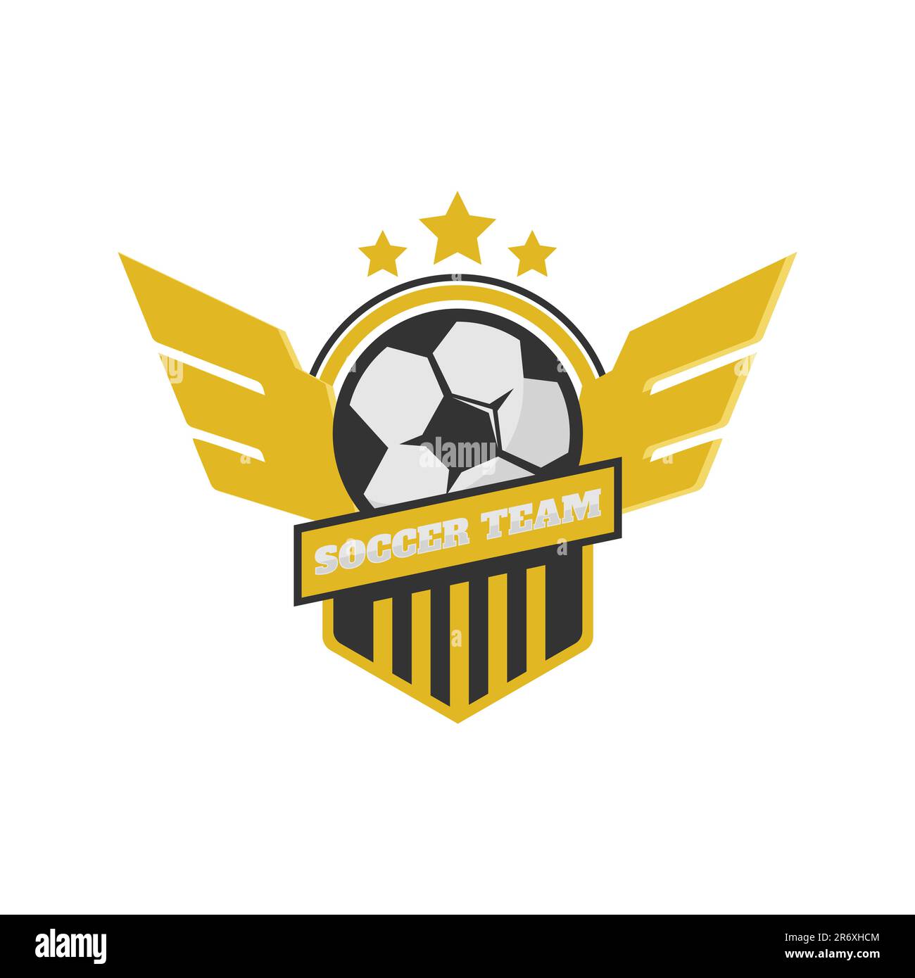 Immagine vettoriale del logo del calcio o della squadra di calcio. Football o calcio Club Logo Template Creator per Sports Team Vector Illustrazione Vettoriale