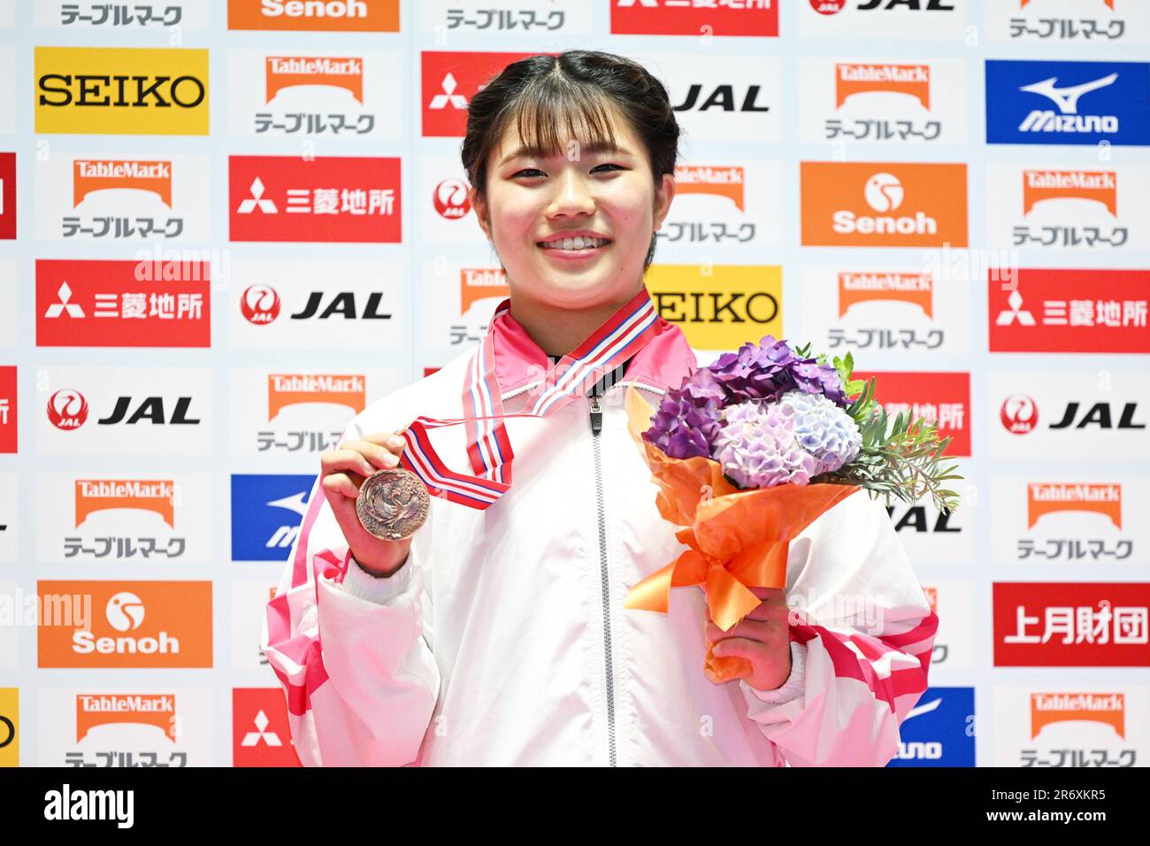 Yoyogi 1st palestra, Tokyo, Giappone. 11th giugno, 2023. Ayaka Sakaguchi, 11 GIUGNO 2023 - Ginnastica artistica : la cerimonia del 77th All Japan Artistic Gymnastics Apparatics Championship Women's Balance Beam Award al Yoyogi 1st Gymnasium, Tokyo, Giappone. Credit: MATSUO.K/AFLO SPORT/Alamy Live News Foto Stock