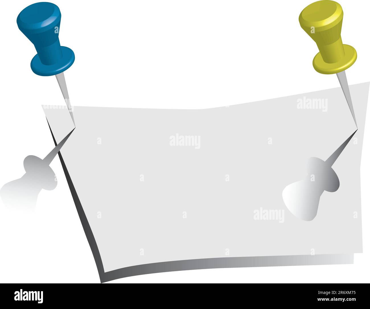 Carnazione da ufficio blu scuro carta attaccata dai garofani Illustrazione Vettoriale