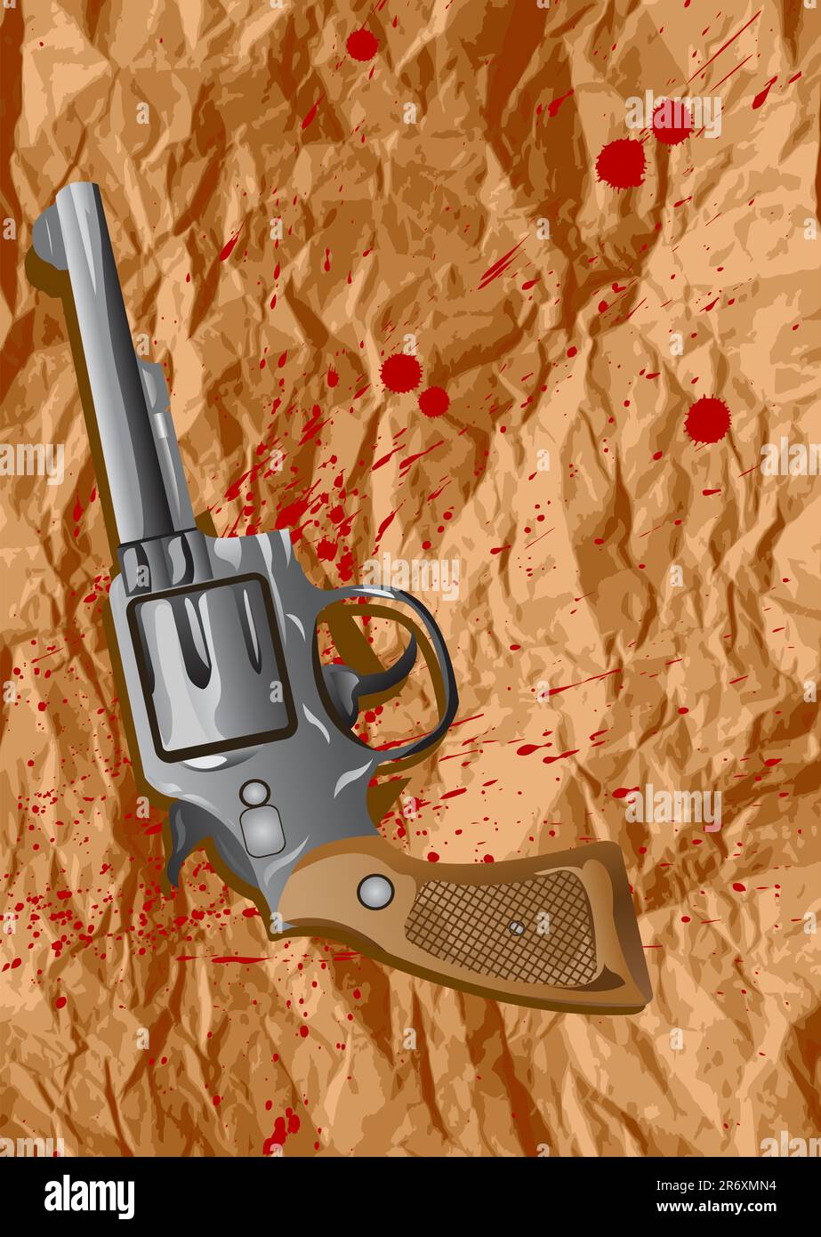 sangue, foglio, pistola, illustrazione vettoriale Illustrazione Vettoriale