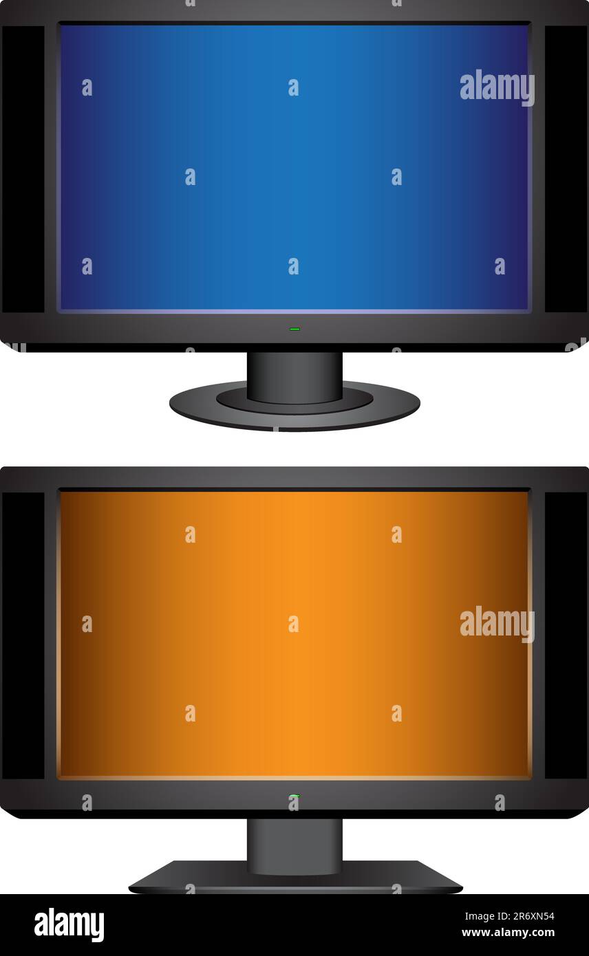 Televisore moderno isolato su sfondo bianco Illustrazione Vettoriale