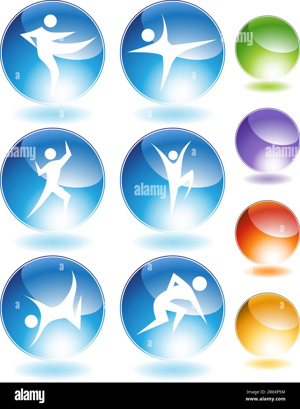Set di icone in cristallo Karate isolato su sfondo bianco. Illustrazione Vettoriale