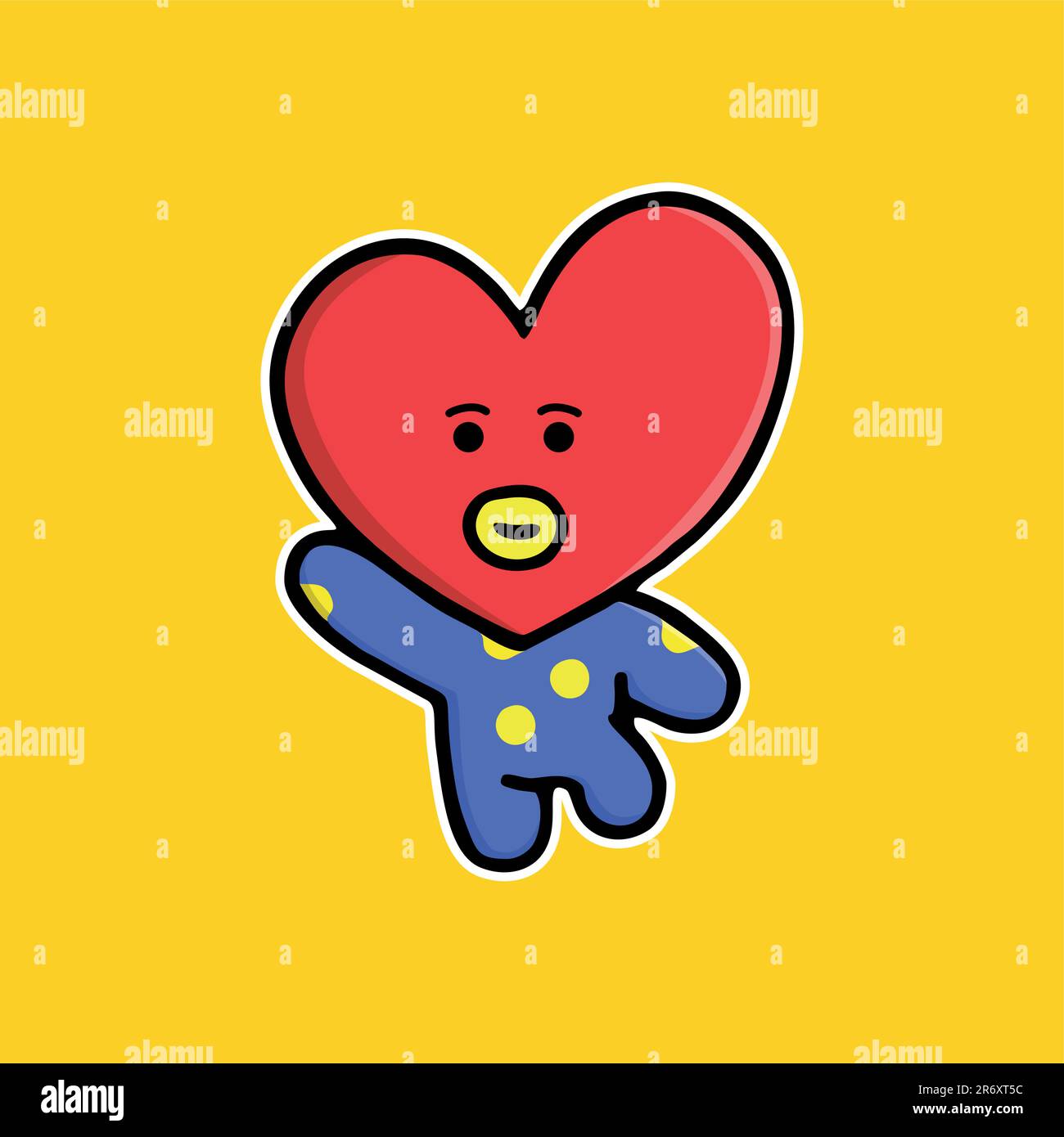 cute bt21 grande set adesivo concetto di design vettoriale Illustrazione Vettoriale