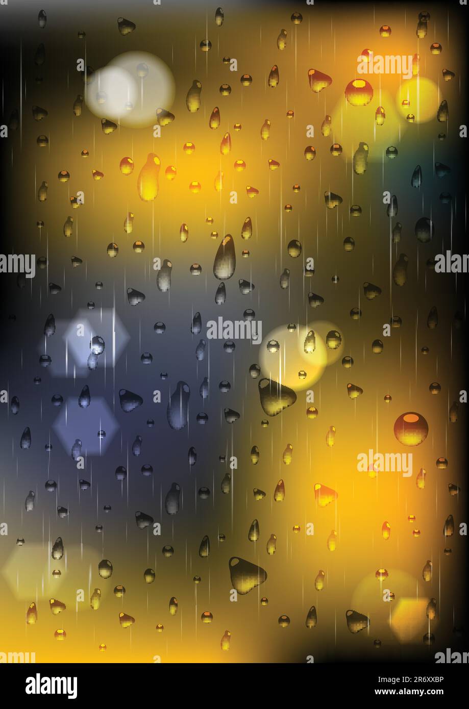 Illustrazione Vettoriale delle gocce di pioggia sulla finestra (EPS 10) Illustrazione Vettoriale