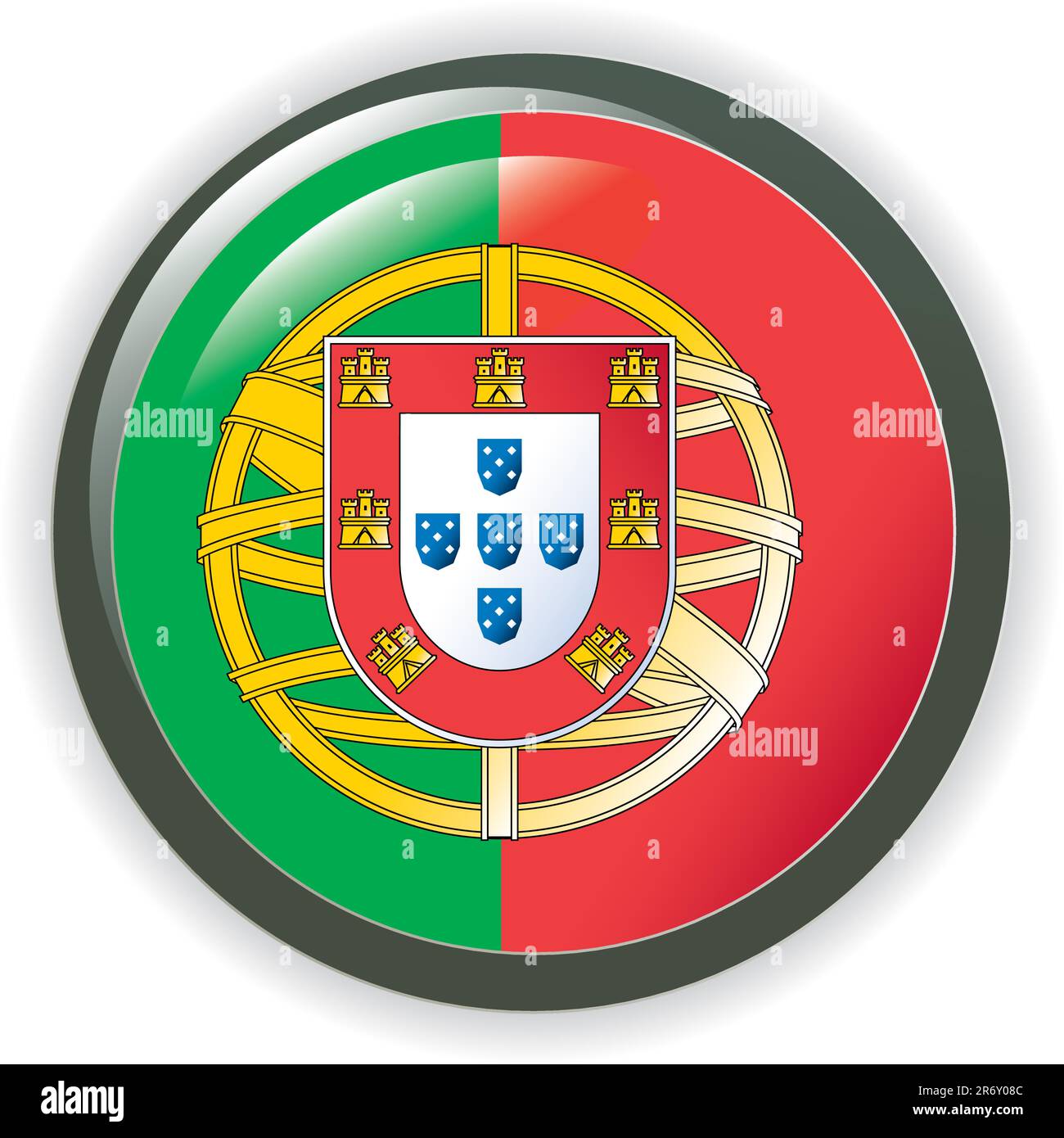 pulsanti vector shiny web con bandiere dei paesi europei Illustrazione Vettoriale