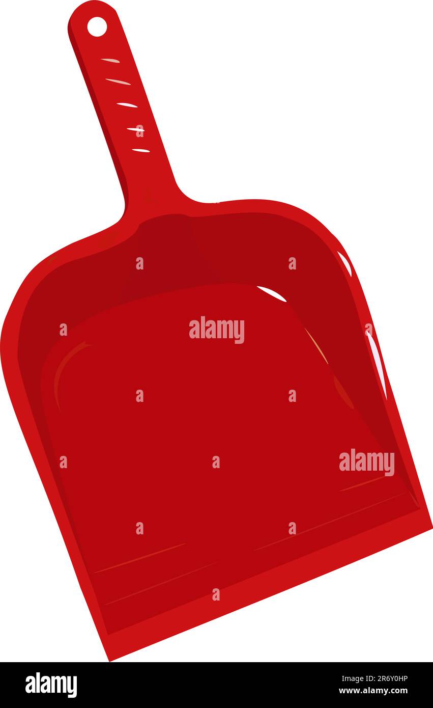 Sessola in plastica rossa per polveri - vettoriali Illustrazione Vettoriale