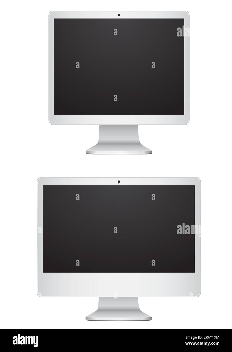 Monitor moderni su sfondo bianco Illustrazione Vettoriale
