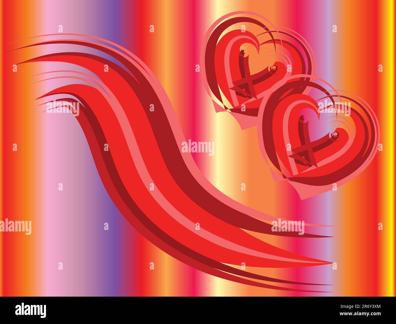 illustrazione vettoriale di uno sfondo a cuore colorato astratto Illustrazione Vettoriale