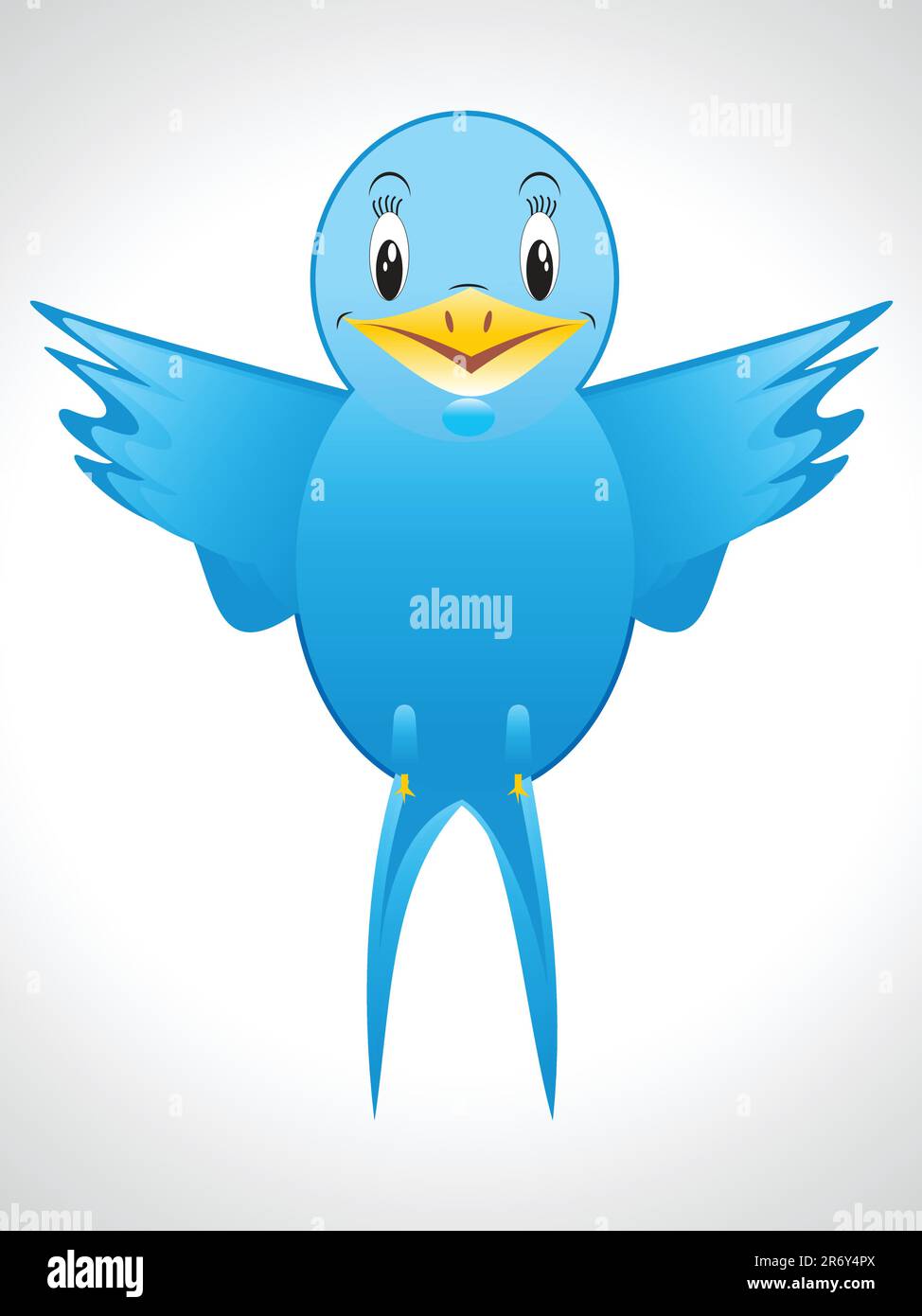 illustrazione astratta del vettore con icona uccello blu Illustrazione Vettoriale