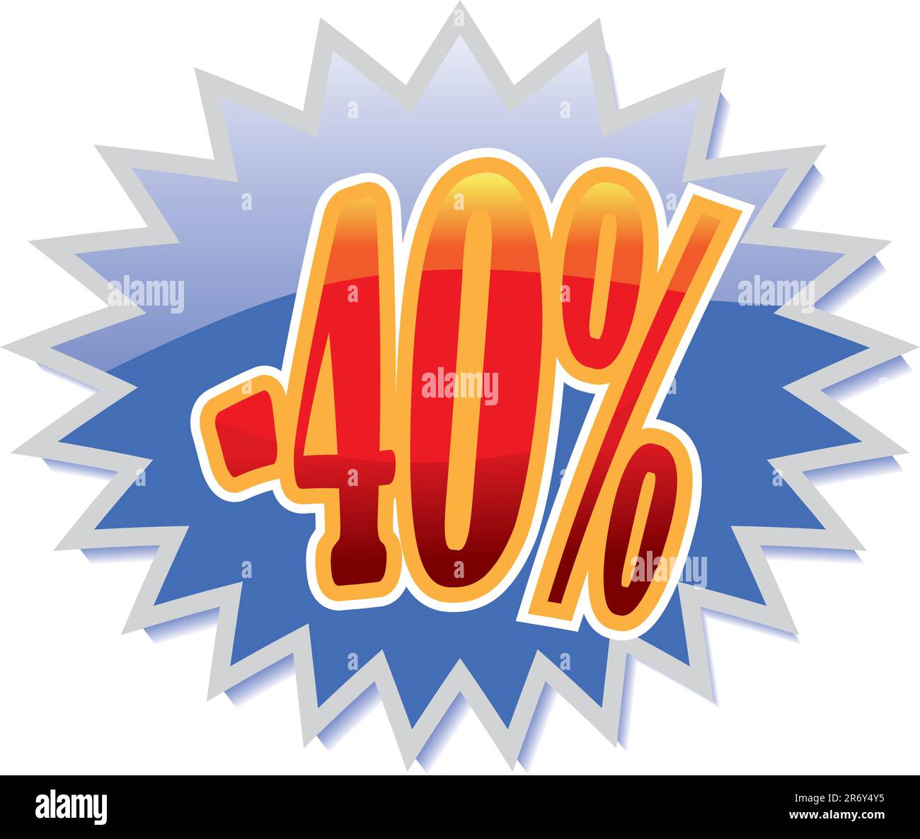 Sconto blu etichetta con red -40%. Illustrazione Vettoriale Illustrazione Vettoriale