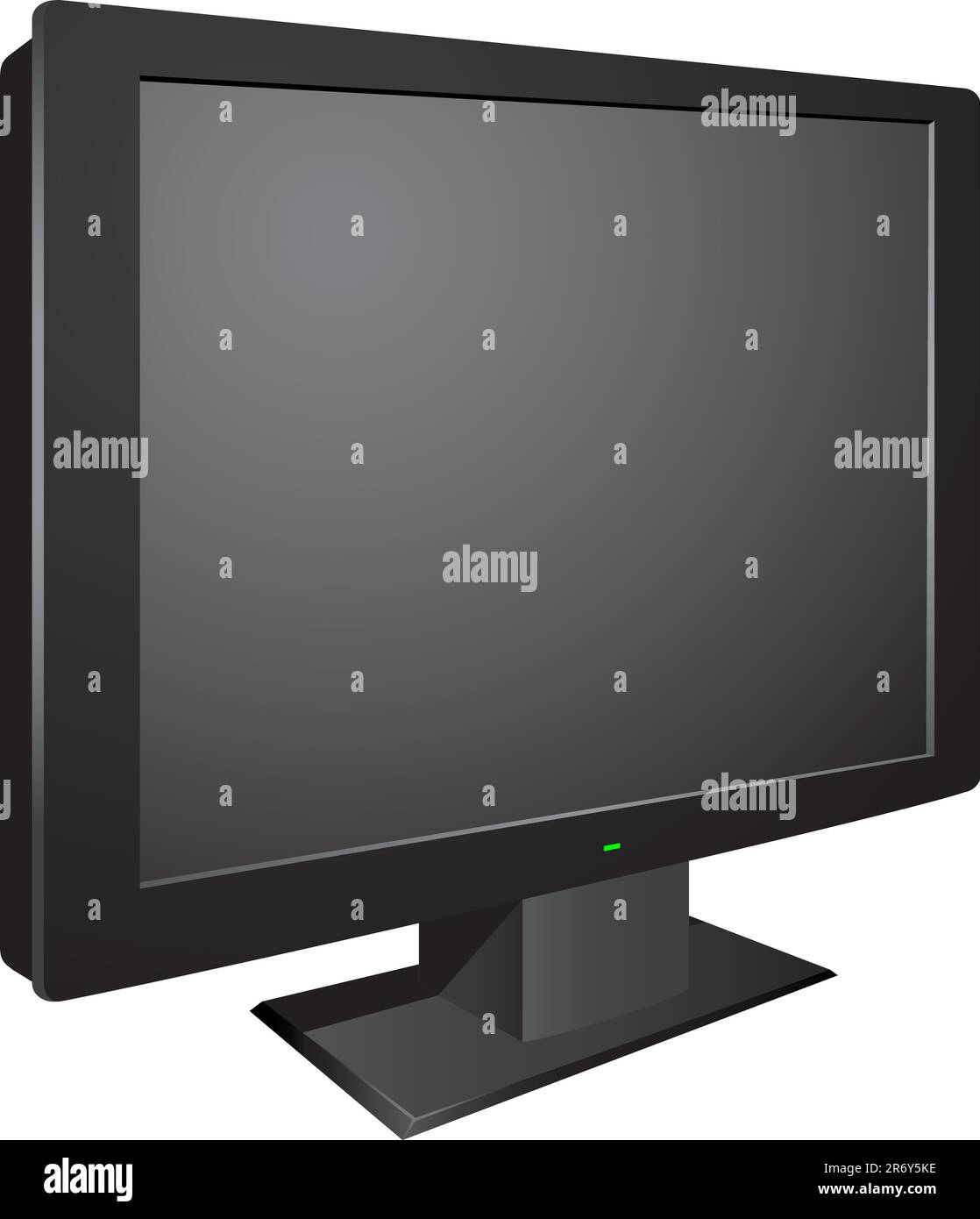 Nero moderno tv 3d isolati su sfondo bianco Illustrazione Vettoriale