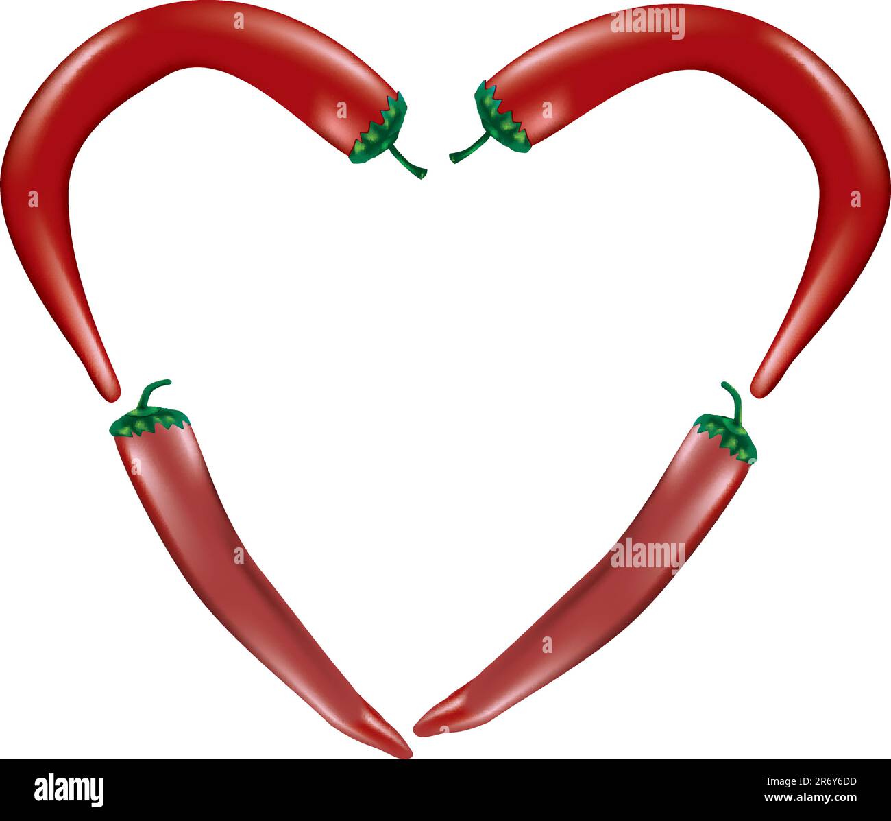 Vettore di peperoncino che forma una forma a cuore Illustrazione Vettoriale