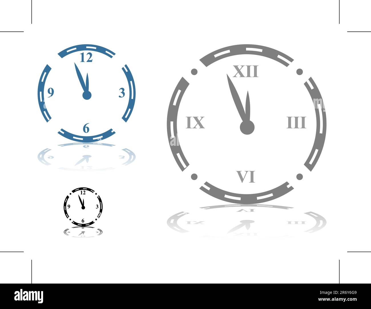 Immagine di un orologio con numeri romani - impostato. Illustrazione Vettoriale