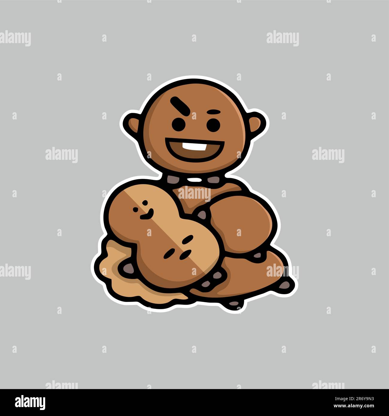 cute bt21 grande set adesivo concetto di design vettoriale Illustrazione Vettoriale