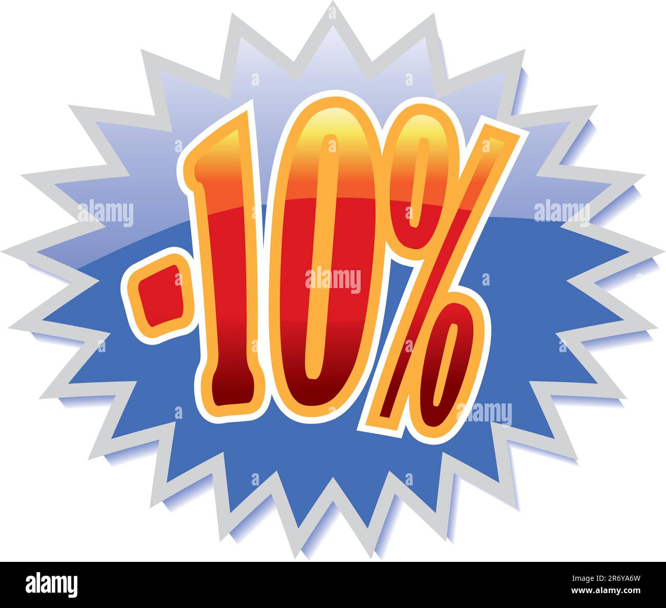 Sconto blu etichetta con red -10%. Illustrazione Vettoriale Illustrazione Vettoriale