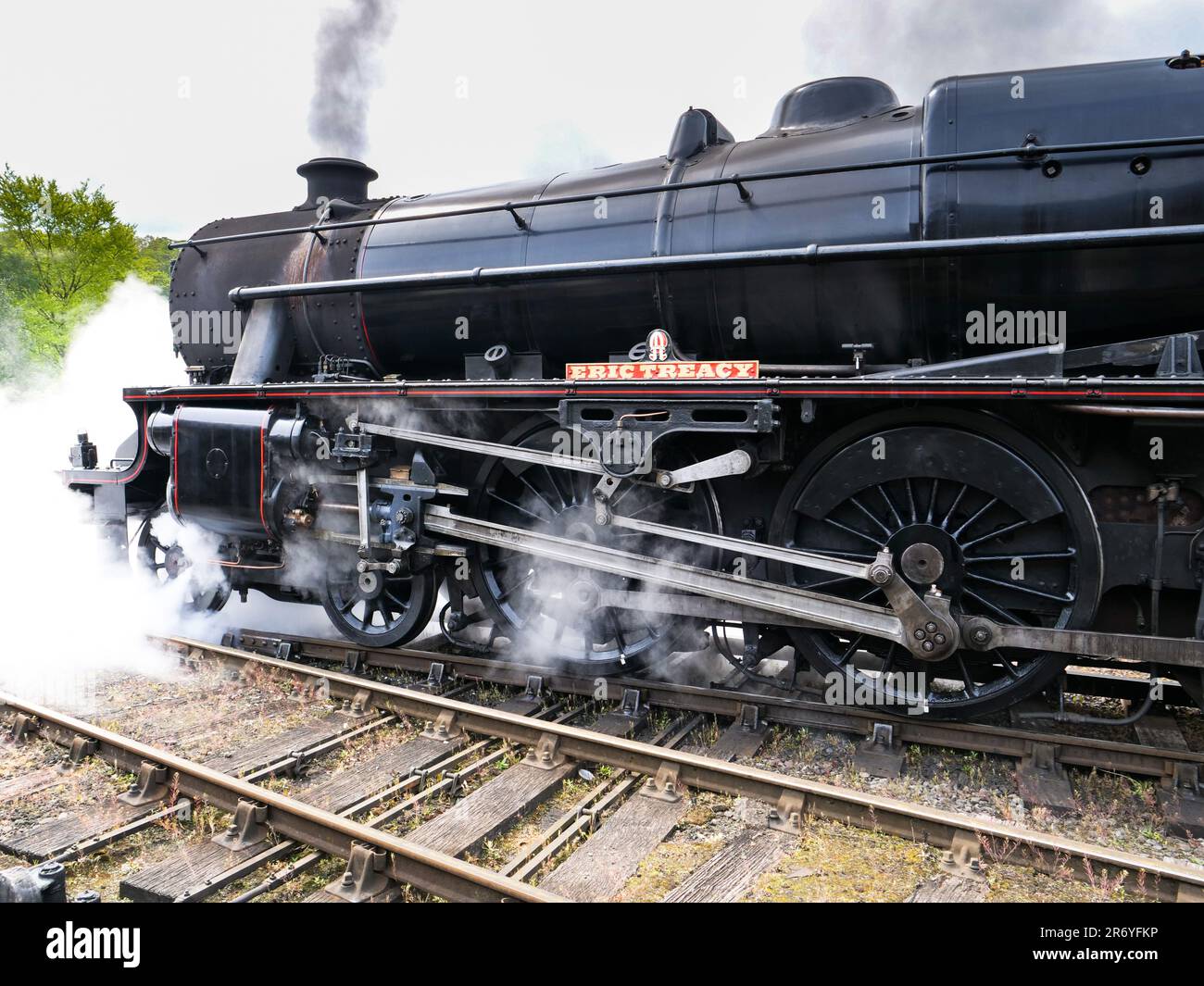 Motore a vapore Eric Treacy della ferrovia di North York Moors alla stazione di Grosmont Foto Stock