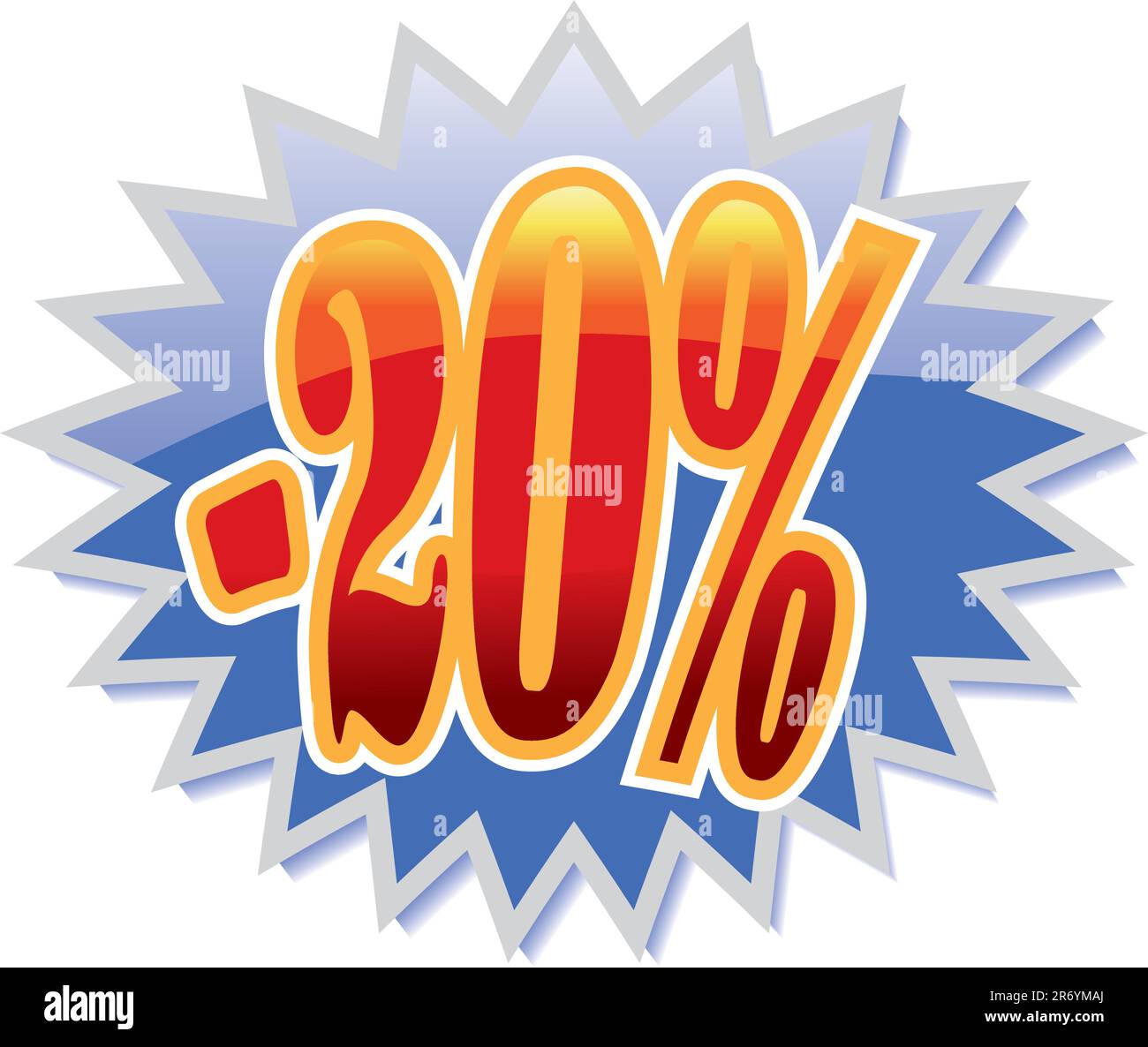 Sconto blu etichetta con red -20%. Illustrazione Vettoriale Illustrazione Vettoriale