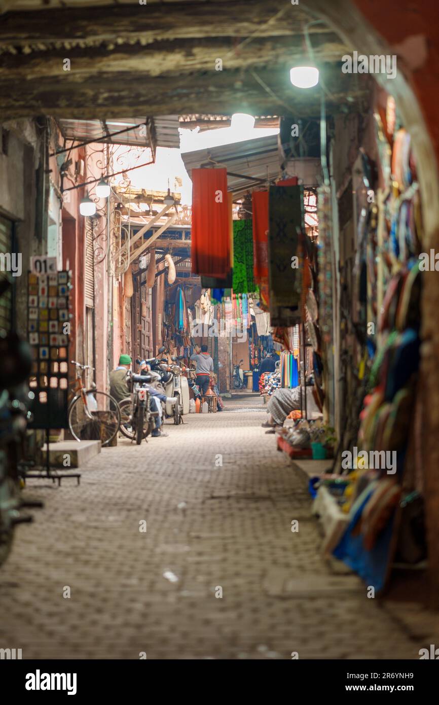 Souk e medina di Marrakech Foto Stock