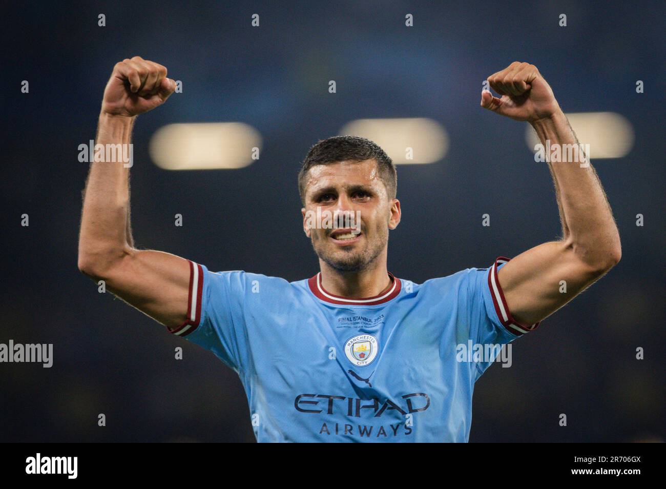 Istanbul, Turchia. 10th giu 2023. Schlussjubel: Rodrigo Rodri (Città) Manchester City - Inter Mailand UEFA Champions League Final 10.06.2023 Copyright Foto Stock