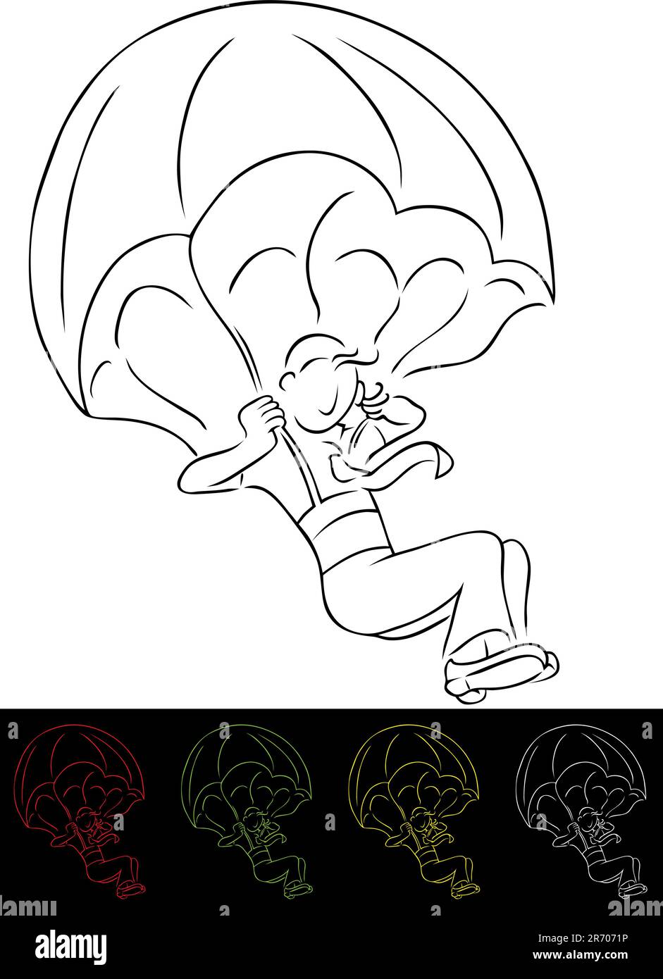 Immagine di un paracadute jumper. Illustrazione Vettoriale