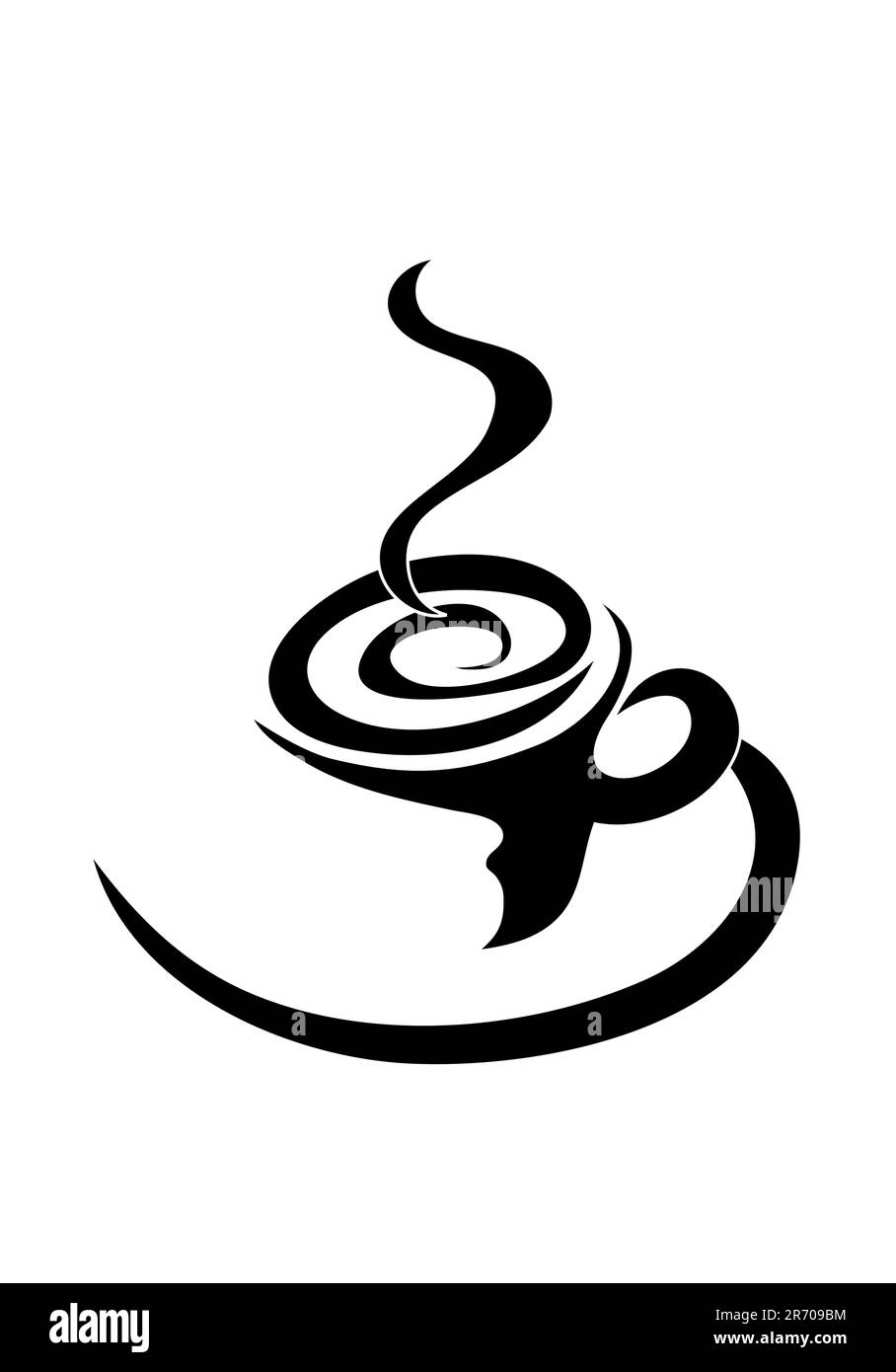 Il cartello e il logo del caffè Illustrazione Vettoriale