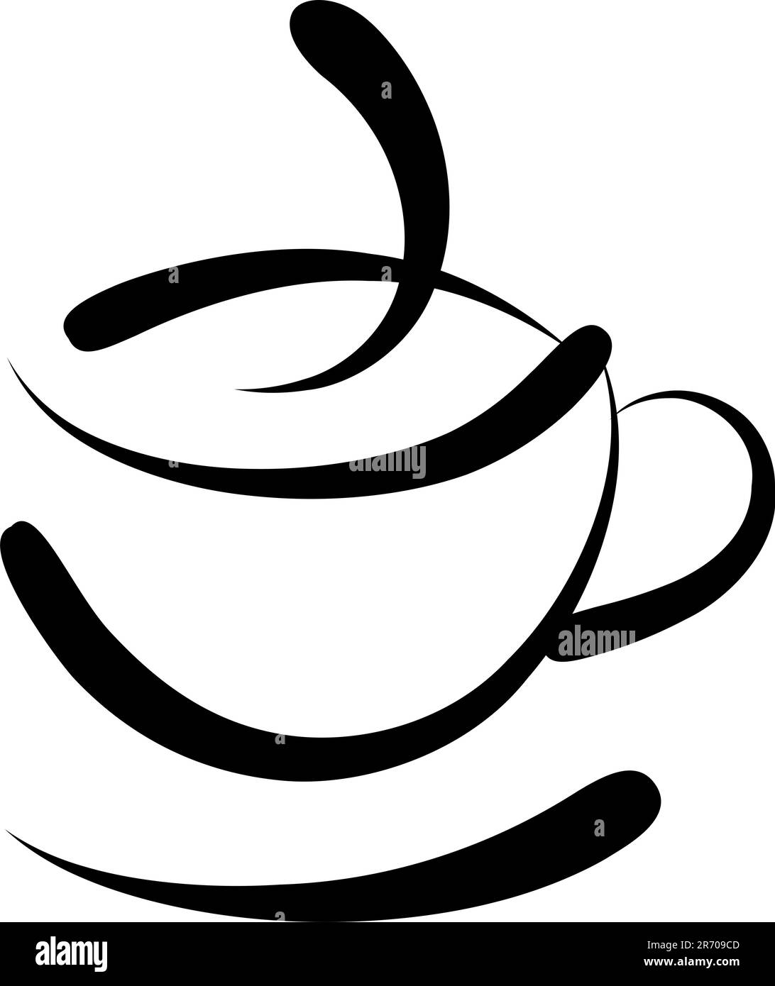 Illustrazione vettoriale del cartello del caffè, logo Illustrazione Vettoriale