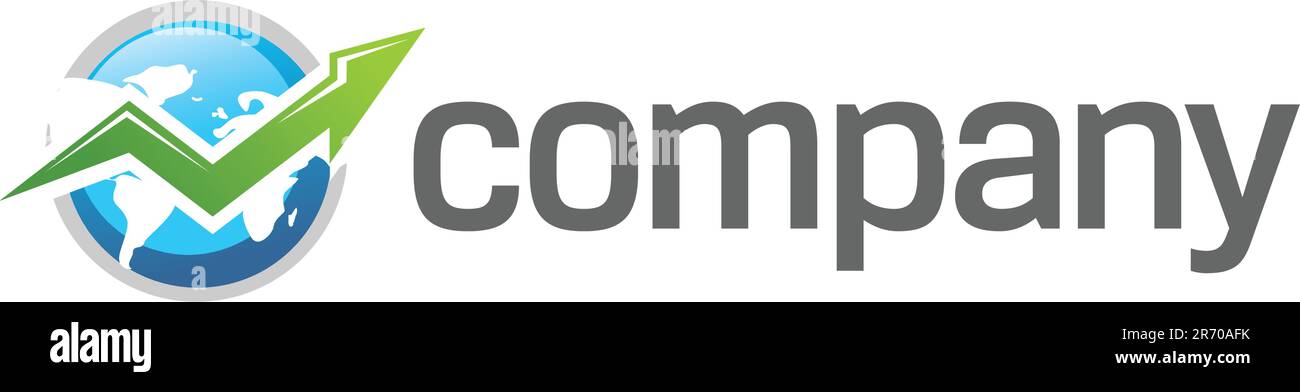 Logo di crescita del mercato finanziario per l'azienda. Illustrazione Vettoriale