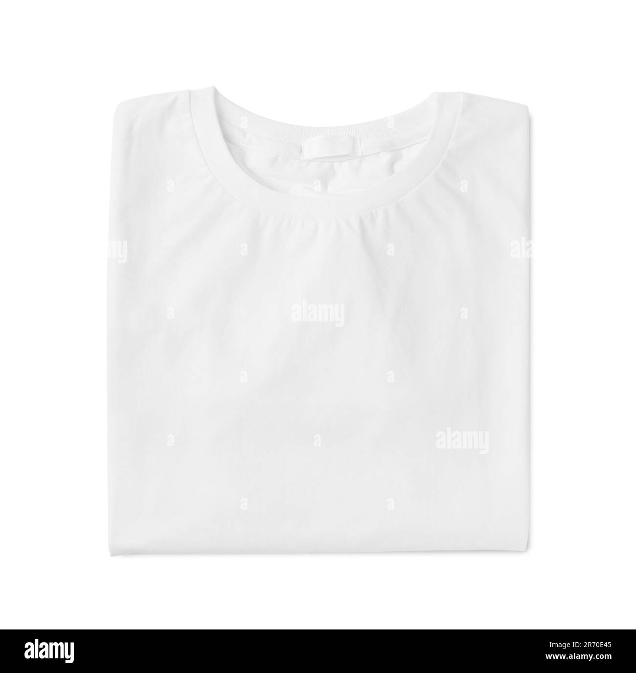 Elegante T-shirt isolata bianca, vista dall'alto Foto Stock