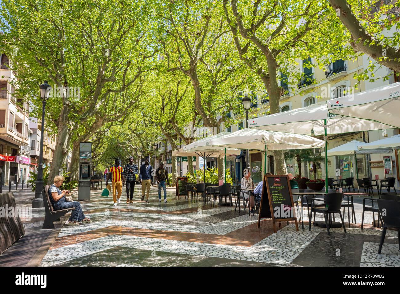 passeggiata nel centro di Gandia Foto Stock