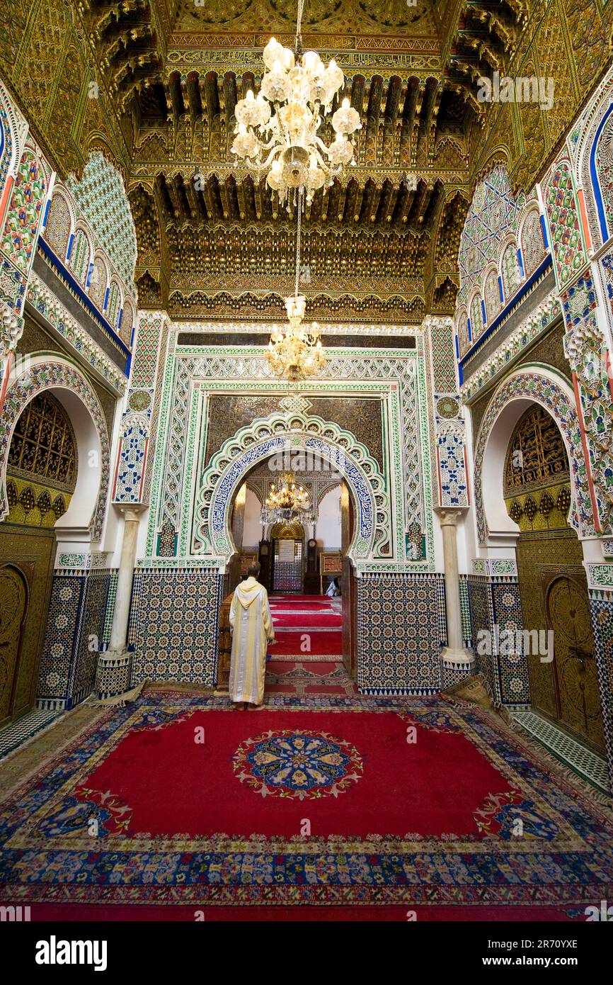 Marocco. Es. Moschea Moulay Idriss II Foto Stock