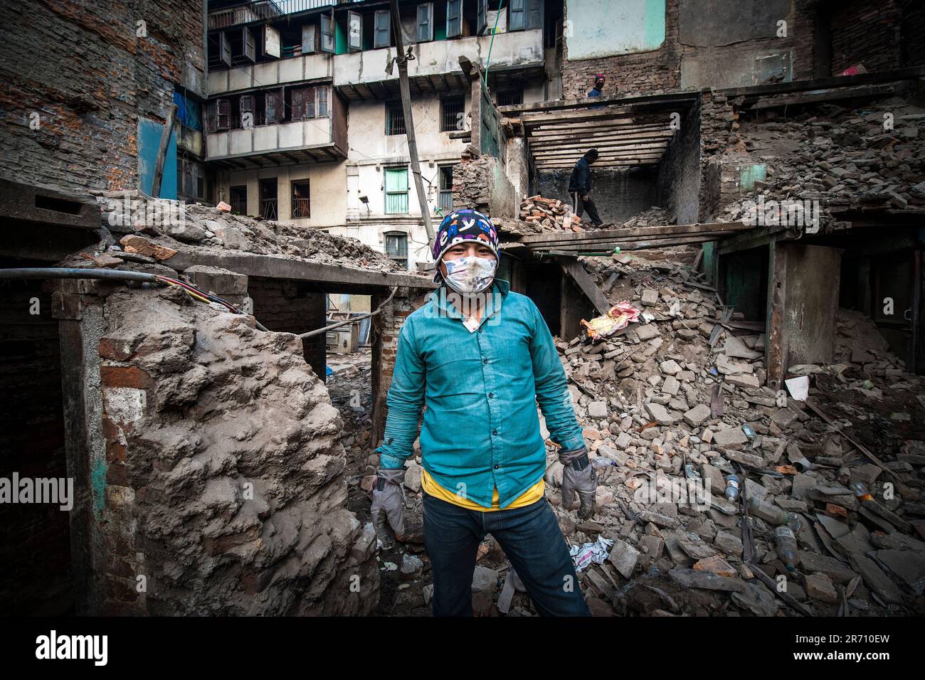 Nepal. Kathmandu. un anno dopo il terremoto. Area di Thamel Foto Stock
