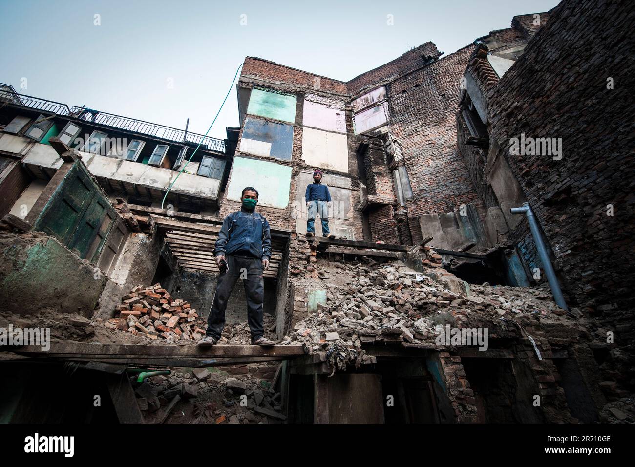 Nepal. Kathmandu. un anno dopo il terremoto. Area di Thamel Foto Stock