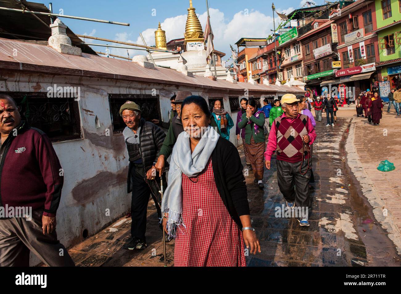 Nepal. Bouddhnath. la vita quotidiana Foto Stock