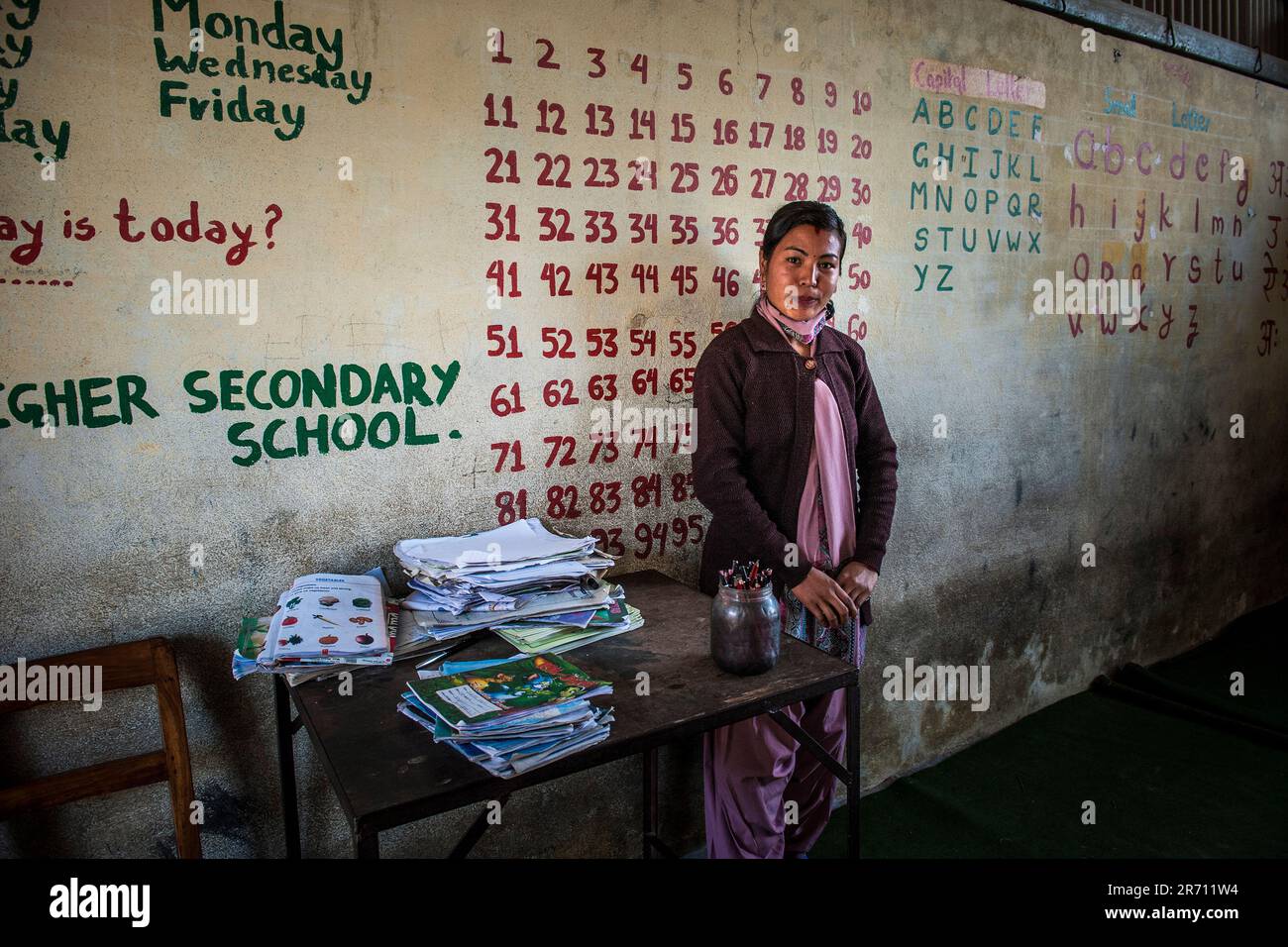 Nepal. Tathali. scuola locale Foto Stock