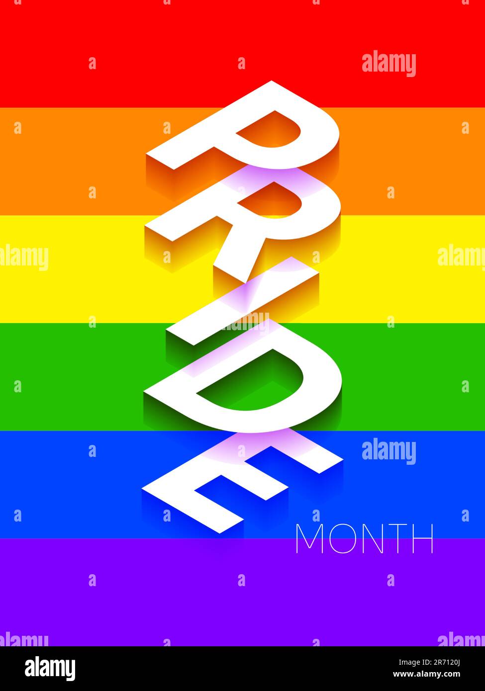 Poster di testo Flag Month Pride Illustrazione Vettoriale