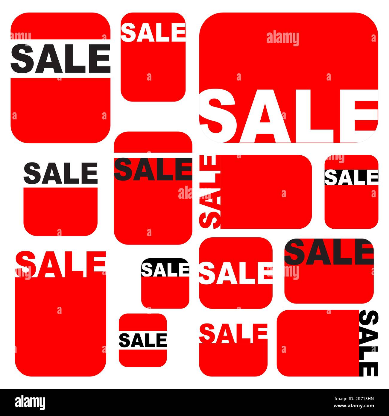 set di etichette rosse, questa illustrazione può essere utile come lavoro di progettazione Illustrazione Vettoriale